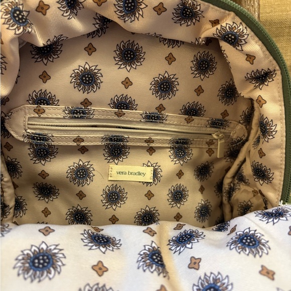 Vera Bradley Quilted Backpack in Olive Green - Picture 8 of 9